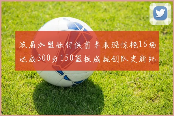浓眉加盟独行侠首季表现惊艳16场达成300分150篮板成就创队史新纪录